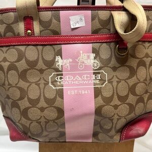 Coach Women's Brown and Pink Leatherware Bag